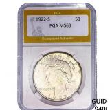1922-S Silver Peace Dollar PGA MS63