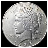 1935 Silver Peace Dollar CLOSELY UNCIRCULATED