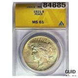 1921 Silver Peace Dollar ANACS MS61