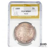 1889 Morgan Silver Dollar PGA MS64 Toned