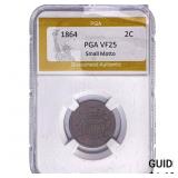 1864 Two Cent Piece PGA VF25 Small Motto