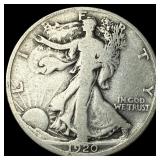 1920-D Silver Walking Liberty Half Dollar  NICELY
