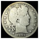 1892 Silver Barber Half Dollar NICELY  CIRCULATED