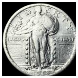 1918-S Silver Standing Liberty Quarter NEARLY UNCI