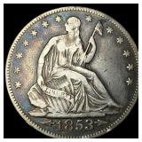 1853 Arrows Seated Liberty Half Dollar LIGHTLY CIR