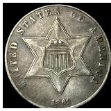 1861 Silver Three-Cent Piece CLOSELY UNCIRCULATED