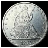 1875 Silver Seated Liberty Half Dollar  CLOSELY U