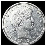 1902 Barber Quarter NEARLY UNCIRCULATED