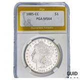 1885-CC Morgan Silver Dollar PGA MS64