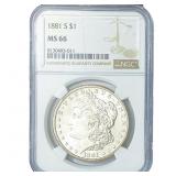 1881-S Morgan Silver Dollar NGC MS66