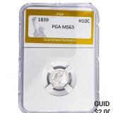 1839 Seated Liberty Half Dime PGA MS63