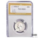 1936-D Washington Silver Quarter PGA MS65