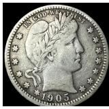 1905 Barber Quarter NEARLY UNCIRCULATED