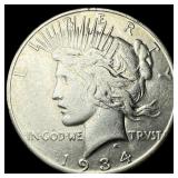 1934-S Silver Peace Dollar NEARLY UNCIRCULATED