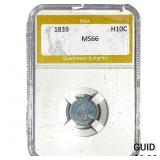 1839 Seated Liberty Half Dime PGA MS66