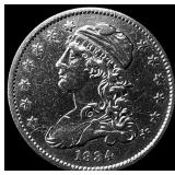 1834 Capped Bust Silver Quarter CLOSELY UNCIRCULAT