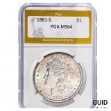 1881-S Morgan Silver Dollar PGA MS64