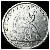 1854-O Arrows Silver Seated Liberty Half  Dollar