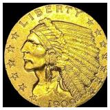 1909 Indian Head Gold $2.50 Quarter Eagle UNCIRCUL