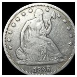 1865 Seated Liberty Half Dollar LIGHTLY CIRCULATED