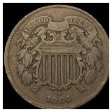 1864 Copper Two-Cent Piece LIGHTLY CIRCULATED