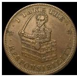 1837 Hard Times Token "I Take the Responsibility"