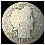 1914-S Silver Barber Half Dollar NICELY  CIRCULAT