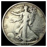 1918-D Walking Liberty Half Dollar LIGHTLY  CIRCU