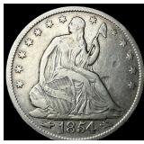1854 Arrows Seated Liberty Half Dollar ABOUT  UNC