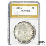 1889-S Morgan Silver Dollar PGA MS65