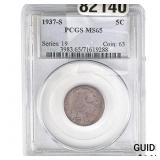 1937-S Buffalo Nickel PCGS MS65