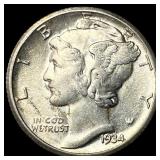 1934-D Silver Mercury Dime UNCIRCULATED