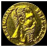 1865 Mexico Maximilian Empire Gold 20 Pesos UNCIRC
