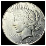 1928-S Silver Peace Dollar CLOSELY UNCIRCULATED