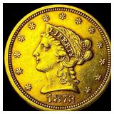 1873 $2.50 Liberty Head Quarter Eagle CLOSELY UNCI