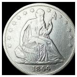 1844 Silver Seated Liberty Half Dollar NEARLY  UN
