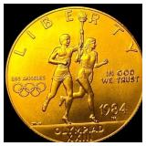 1984-W Gold $10 Olympic Commemorative SUPERB GEM B