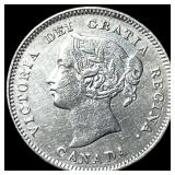 1901 Canada Silver 5 Cents NEARLY UNCIRCULATED