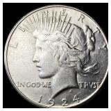 1924-S Silver Peace Dollar CHOICE AU