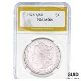 1878 7/8TF Morgan Silver Dollar PGA MS64