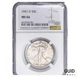 1941-D Walking Liberty Half Dollar NGC MS66