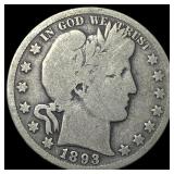 1893-O Silver Barber Half Dollar NICELY CIRCULATED