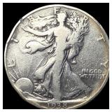 1938-D Silver Walking Liberty Half Dollar LIGHTLY