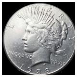 1928 Silver Peace Dollar CLOSELY UNCIRCULATED