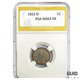 1922-D Wheat Cent PGA MS64 RB