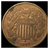 1864 Bronze Two-Cent Piece LIGHTLY CIRCULATED