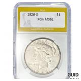 1926-S Silver Peace Dollar PGA MS62