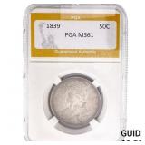 1839 Capped Bust Half Dollar PGA MS61