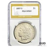 1897-S Morgan Silver Dollar PGA MS64