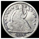 1839 Seated Liberty Half Dime NEARLY UNCIRCULATED